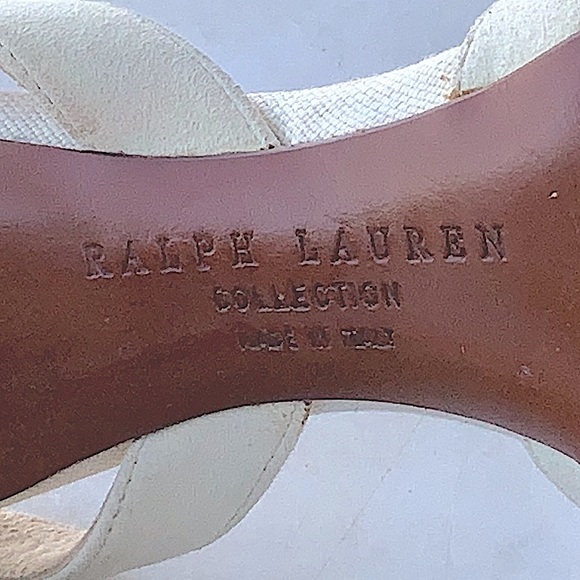 RALPH LAUREN COLLECTION SLING BACK  SUEDE LINEN 3 IN 9M Y2K VINTAGE ITALY - Picture 11 of 12